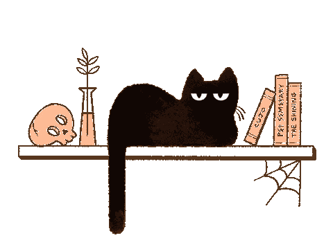 Декоративна гіфка з чорним котом